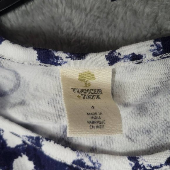 Tucker‎ + Tate Girls Tank Top Navy Peacoat Tie Dye Pullover Sleeveless Bow 4 - Picture 5 of 7